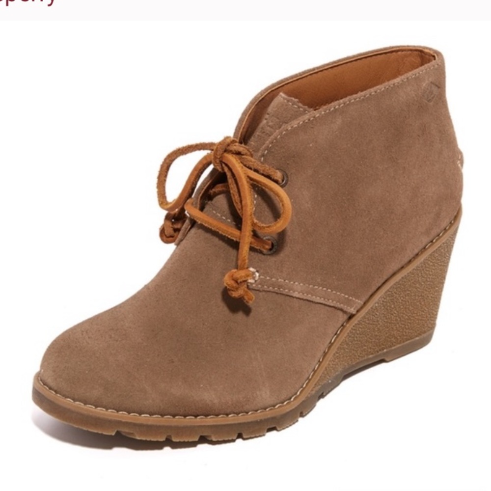 Sperry Stella Prow Suede Wedge Ankle Boots